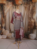 Dusty Taupe Grey Geometric Printed Design Pure Cotton Palazzo Suit with Matching Dupatta