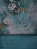 Dusty Teal Blue Floral Printed Design Chiffon Saree