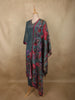 Dusty Teal Blue Floral Sequins and Beads Embroidered Design Organza Salwar Suit with Dupatta