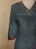 Dusty Teal Blue Floral Sequins and Beads Embroidered Design Organza Salwar Suit with Dupatta