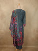 Dusty Teal Blue Floral Sequins and Beads Embroidered Design Organza Salwar Suit with Dupatta