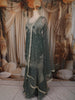 Dusty Teal Blue Floral Zari embroidered Design Organza Lehenga with Dupatta