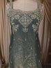 Dusty Teal Blue Floral Zari embroidered Design Organza Lehenga with Dupatta