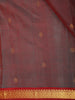 Dusty Wine Butta Zari Woven Design Kanchipuram Silk Saree with Contrast Zari Border