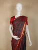 Dusty Wine Butta Zari Woven Design Kanchipuram Silk Saree with Contrast Zari Border