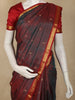 Dusty Wine Butta Zari Woven Design Kanchipuram Silk Saree with Contrast Zari Border