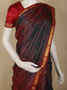 Dusty Wine Butta Zari Woven Design Kanchipuram Silk Saree with Contrast Zari Border