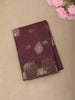 Dusty Wine Elephant Motif Zari Woven Design Mixed Cotton Saree with Zari Border