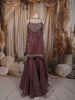 Dusty Wine Heavy Sequins and Beads Embroidered Design Tissue Silk Fancy Palazzo Suit with Choker Dupatta