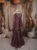 Dusty Wine Heavy Sequins and Beads Embroidered Design Tissue Silk Fancy Palazzo Suit with Choker Dupatta
