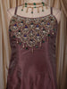 Dusty Wine Heavy Sequins and Beads Embroidered Design Tissue Silk Fancy Palazzo Suit with Choker Dupatta