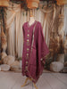 Dusty Wine Mauve Floral Motif Beads Embroidered Design Cotton Straight Cut Salwar Suit with Matching Designer Dupatta