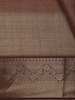 Dusty Beige Peacock And Lotus Print Semi Tussar Saree - Diadem