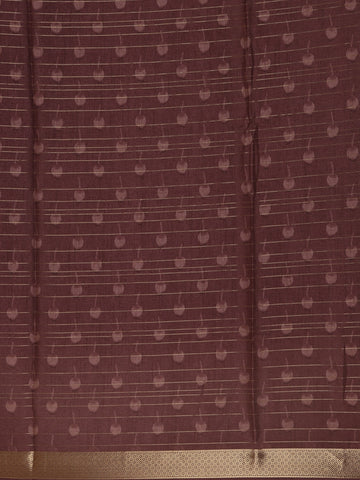 Dusty Beige Peacock And Lotus Print Semi Tussar Saree - Diadem