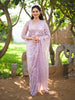 Dusty Lavender Heavy Sequins Embroidered Design Net Fancy Saree with Scalloped Border