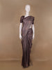 Dusty Mauve Solid Design Semi Tussar Saree With Floral Printed Border - Diadem