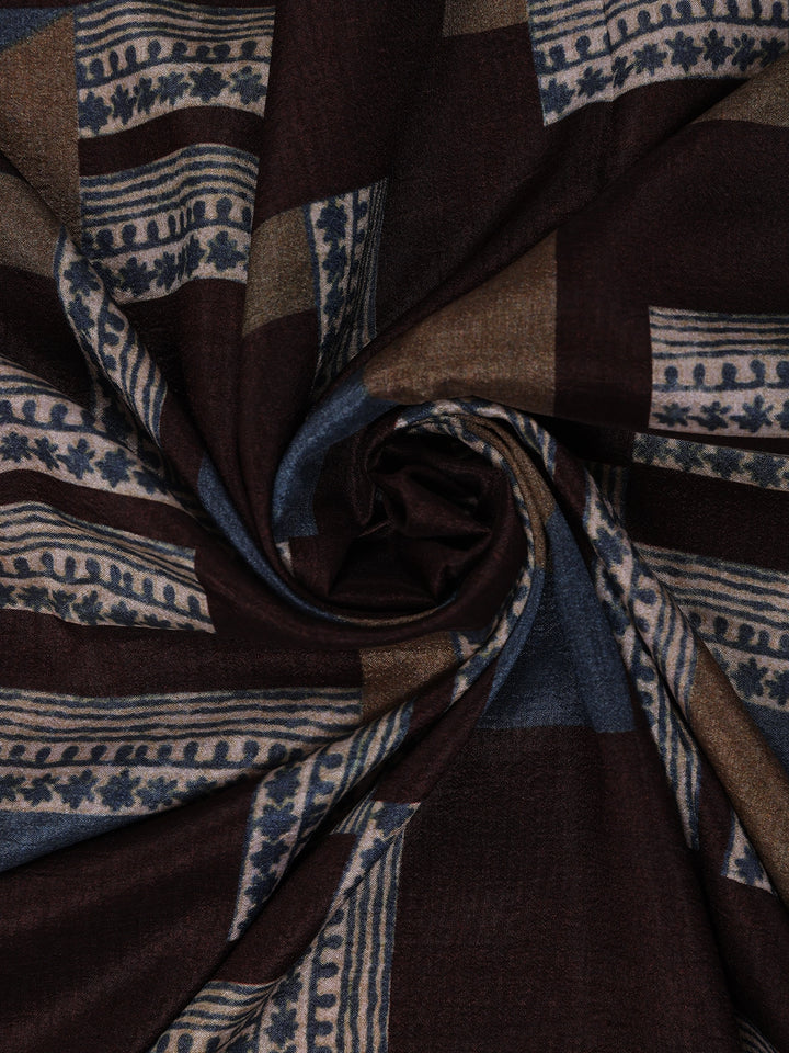 Dusty Mauve Solid Design Semi Tussar Saree With Floral Printed Border - Diadem
