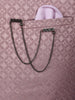 Dusty Mauve Textured Jacquard Men's Suit with Chain Brooch Detailing - Diadem