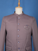 Dusty Mauve Textured Solid Polyester Men's Suit with Pocket Chain Detailing