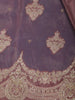 Dusty Peach Floral Zari Sequin Embellishment Organza Saree - Diadem