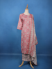 Dusty Pink Floral Printed Cotton Salwar Suit Set with Lace Detailing - Diadem