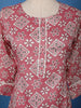 Dusty Pink Floral Printed Cotton Salwar Suit Set with Lace Detailing - Diadem