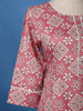 Dusty Pink Floral Printed Cotton Salwar Suit Set with Lace Detailing - Diadem