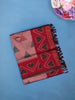 Dusty Pink Geometric Heart Woven Tissue Silk Saree - Diadem