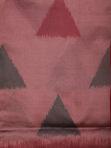 Dusty Pink Geometric Heart Woven Tissue Silk Saree - Diadem
