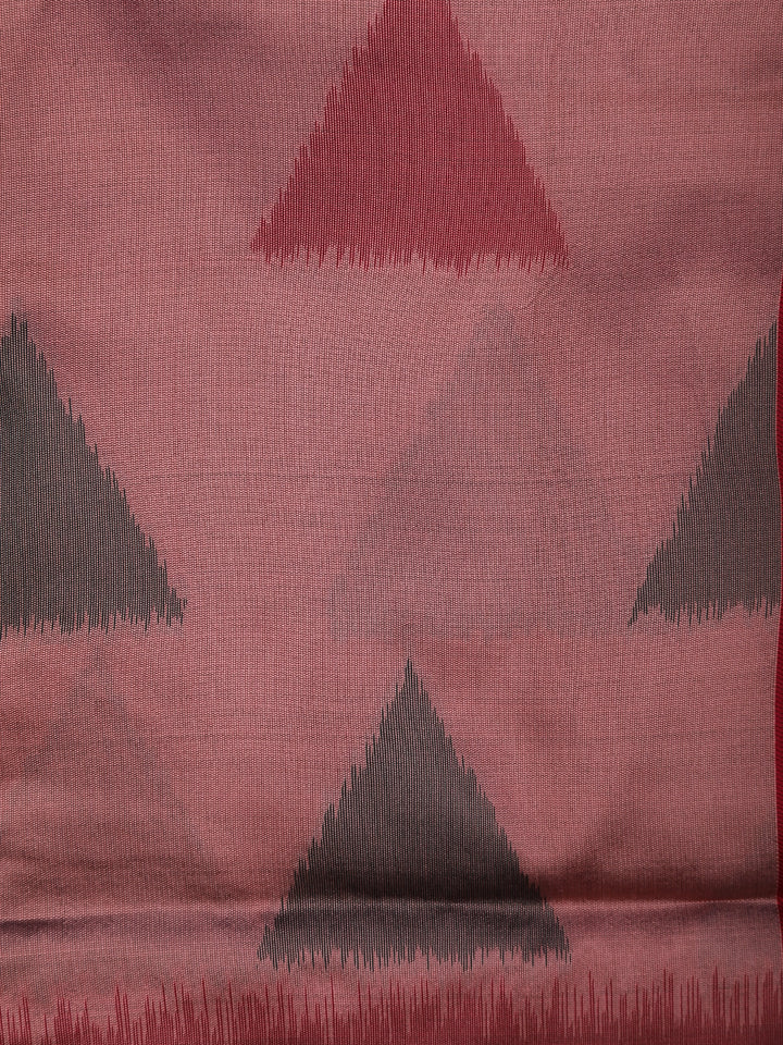 Dusty Pink Geometric Heart Woven Tissue Silk Saree - Diadem