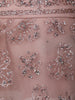 Dusty Rose Pink Floral And Sequins Embroidered Net Lehenga for Bridesmaids - Diadem
