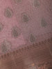 Dusty Rose Pink Floral Motifs Design Tissue Silk Saree - Diadem