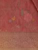 Dusty Rose Pink Floral Woven Banarasi Silk Saree - Diadem