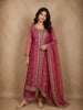 Dusty Rose Pink Floral Zari and Beads Embroidered Design Tissue Silk Straight Cut Salwar Suit