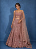 Dusty Rose Pink Geometric Sequins Embroidered Mermaid Net Lehenga With Dupatta