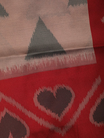 Dusty Rose Pink Heart Woven Tissue Silk Saree - Diadem