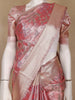 Dusty Rose Pink Ikat Woven Tissue Silk Saree - Diadem