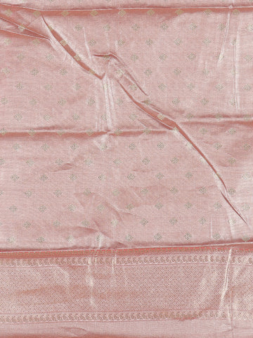 Dusty Rose Pink Ikat Woven Tissue Silk Saree - Diadem