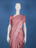 Dusty Rose Pink Striped Zari Border Silk Saree - Diadem