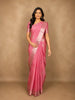 Dusty Rose Pink Stripes Zari Woven Design Pure Kanchipuram Silk Saree with Zari Border