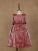 Dusty Rose Satin Party Frock with Oversized 3D Floral Embellishment - Diadem
