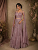 Dusty Rose Sequins and Bead Embroidered Net Mermaid Lehenga Set