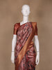 Dusty Rose Tropical Bird Printed Semi Tussar Saree - Diadem