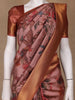 Dusty Rose Tropical Bird Printed Semi Tussar Saree - Diadem