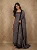 Dusty Taupe Brown Ajrakh Printed Design Cotton Unstitched Salwar Material with Dupatta