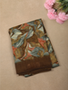 Earthy Brown Abstract Printed Design Linen Cotton Casual Wear Saree
