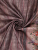 Earthy Coffee Brown Abstract Printed Design Semi Tussar Saree with Floral Border