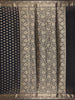 Elegant Black Floral Zari Woven Chiffon Silk Saree - Diadem