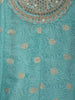 Elegant Blue Floral Design Sequin Work Georgette Salwar Suit - Diadem