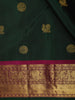 Elegant Bottle Green Butta Zari Woven Design Pure Kanchipuram Silk Saree with Contrast Border